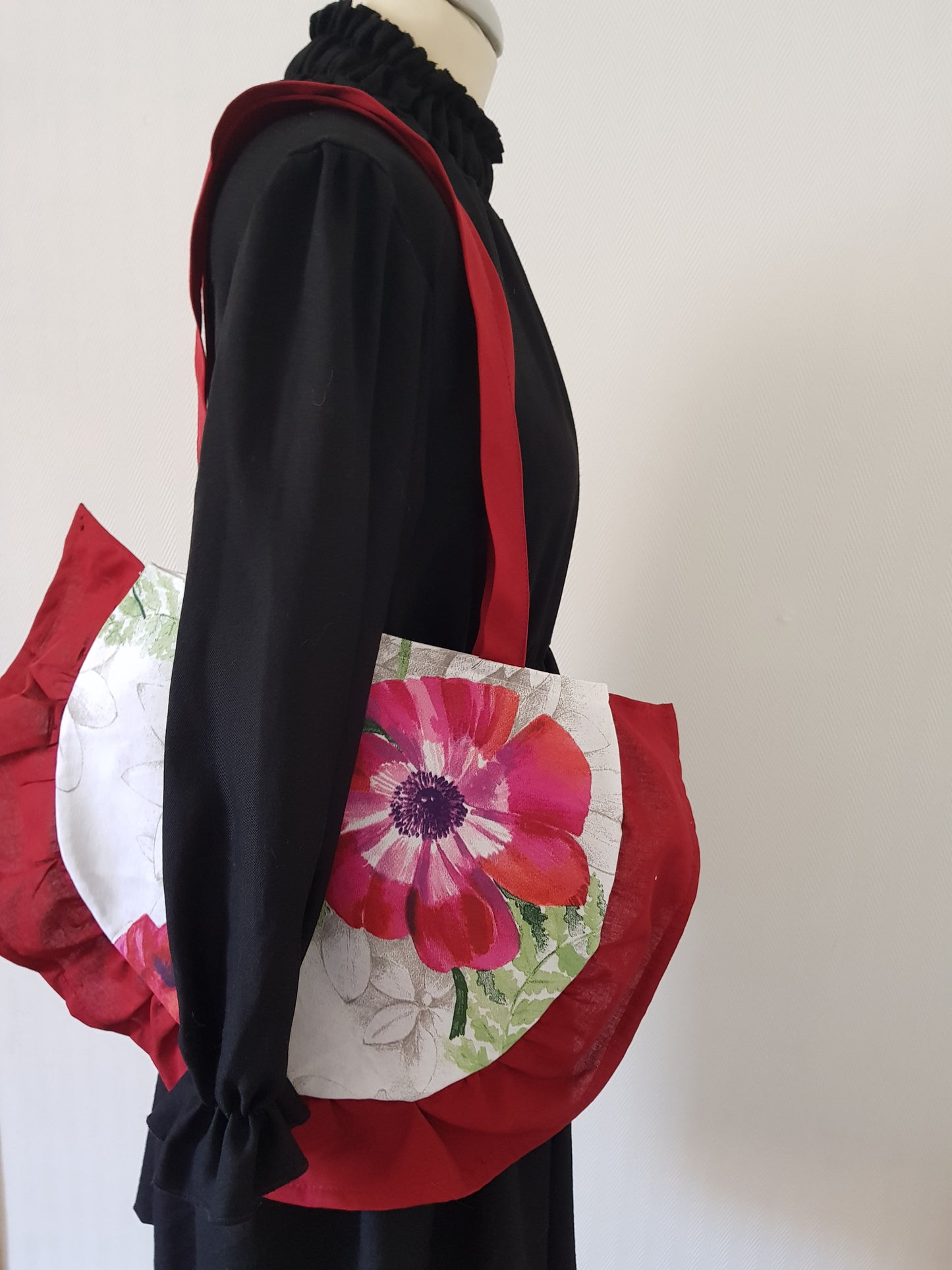 Sac demi-cercle coquelicot