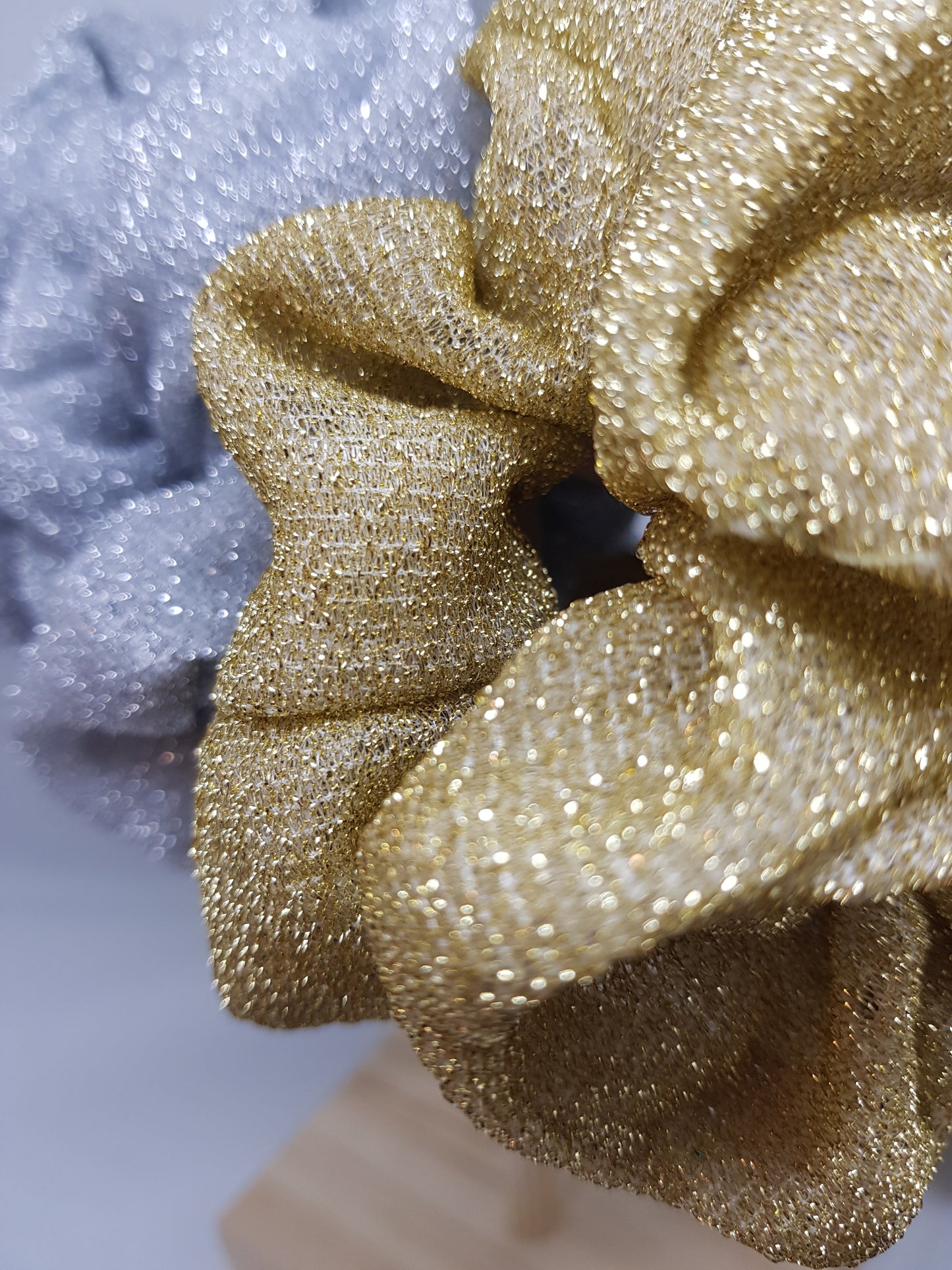 Chouchou à paillettes or ou argent