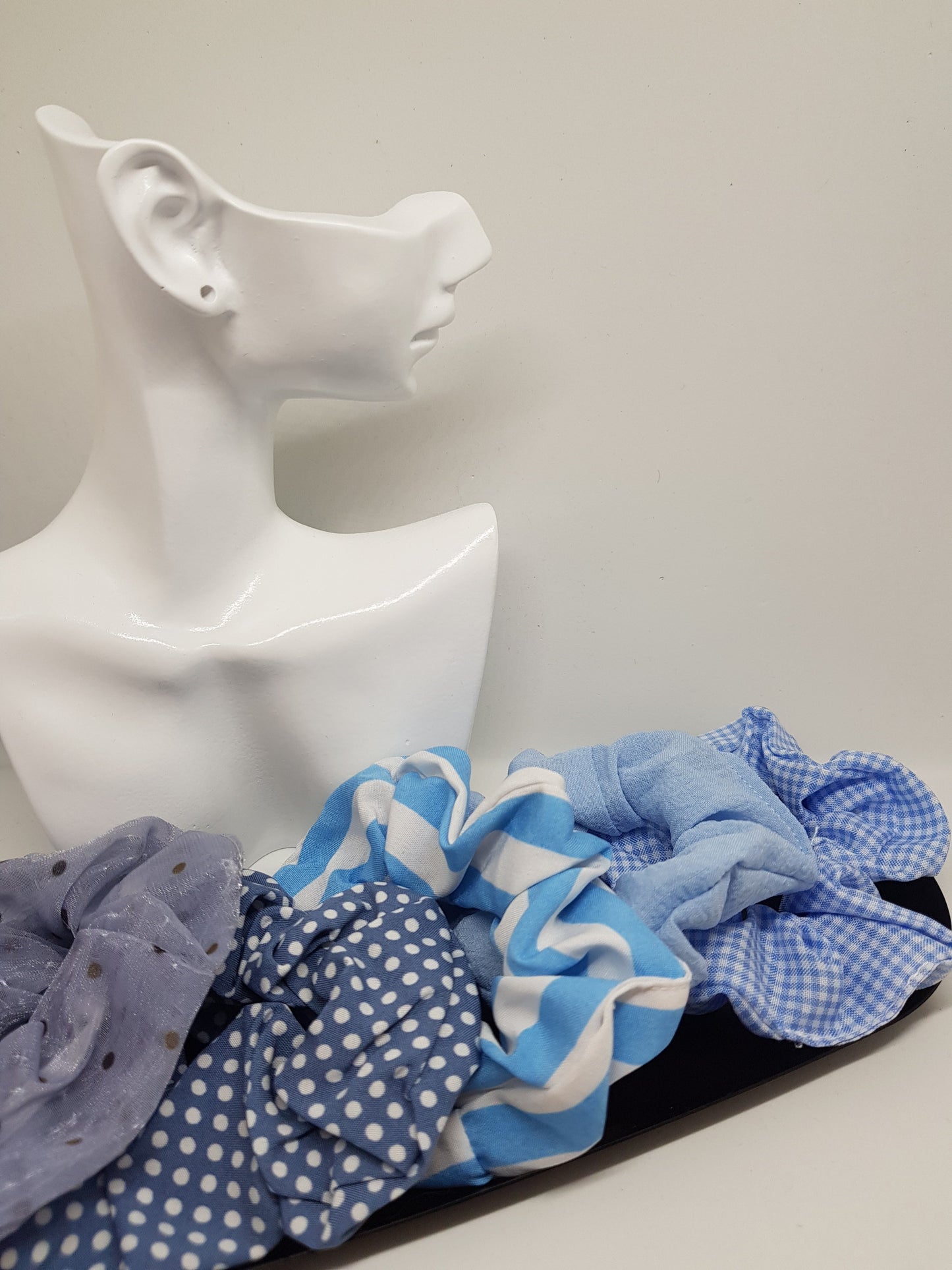 Chouchou rayures bleu et blanc