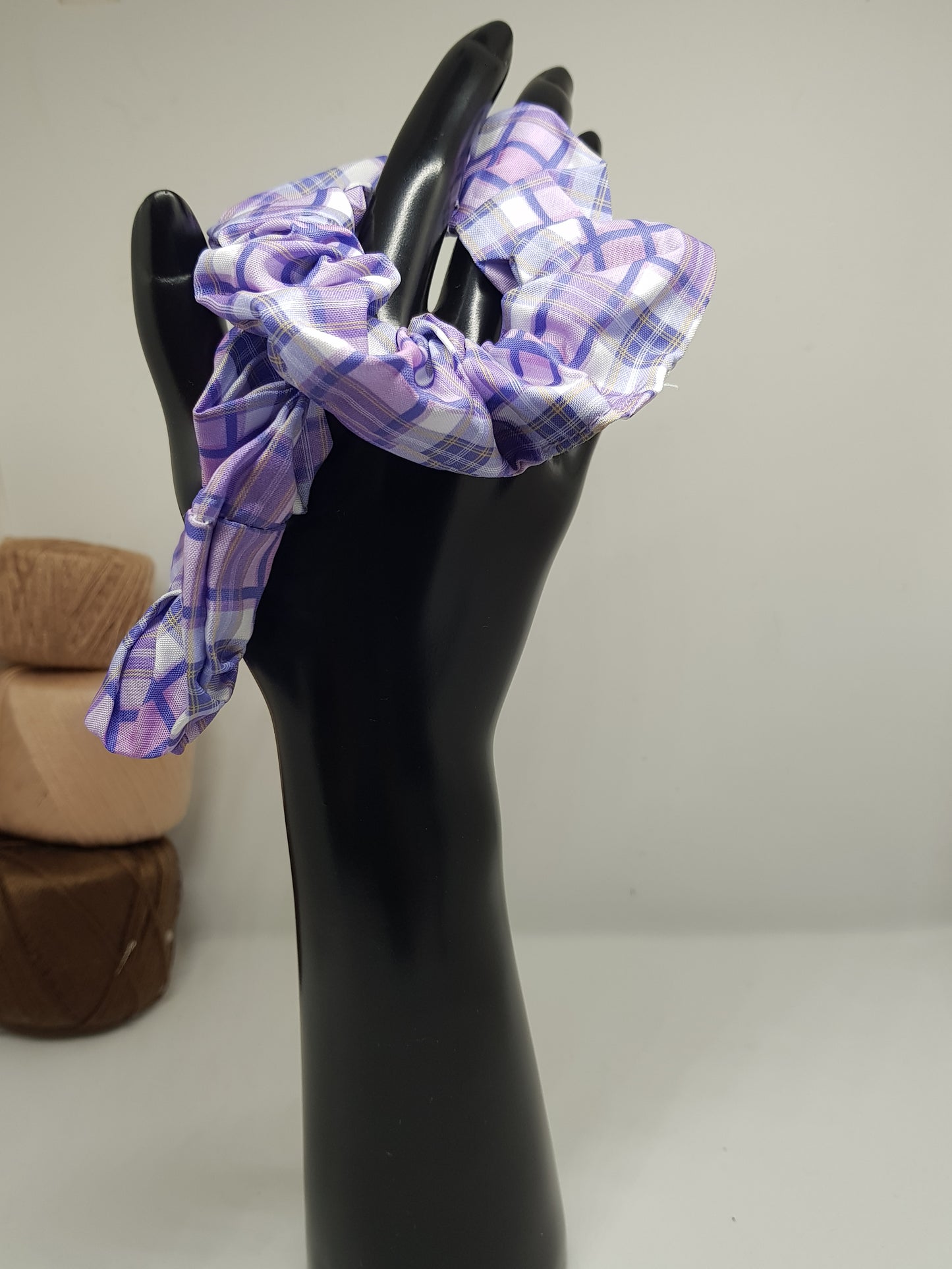 Chouchou écossais violet