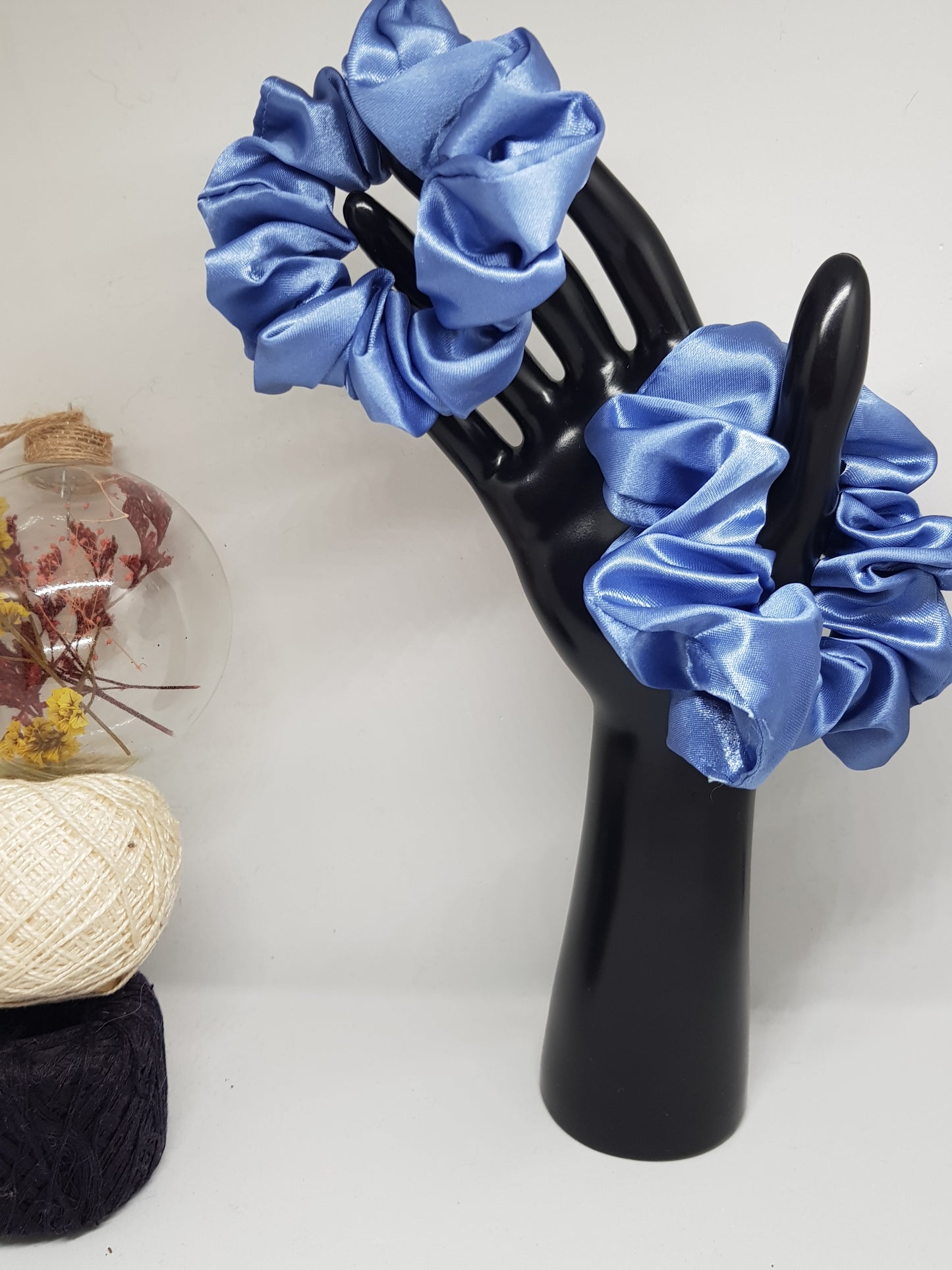 Chouchou satin bleu