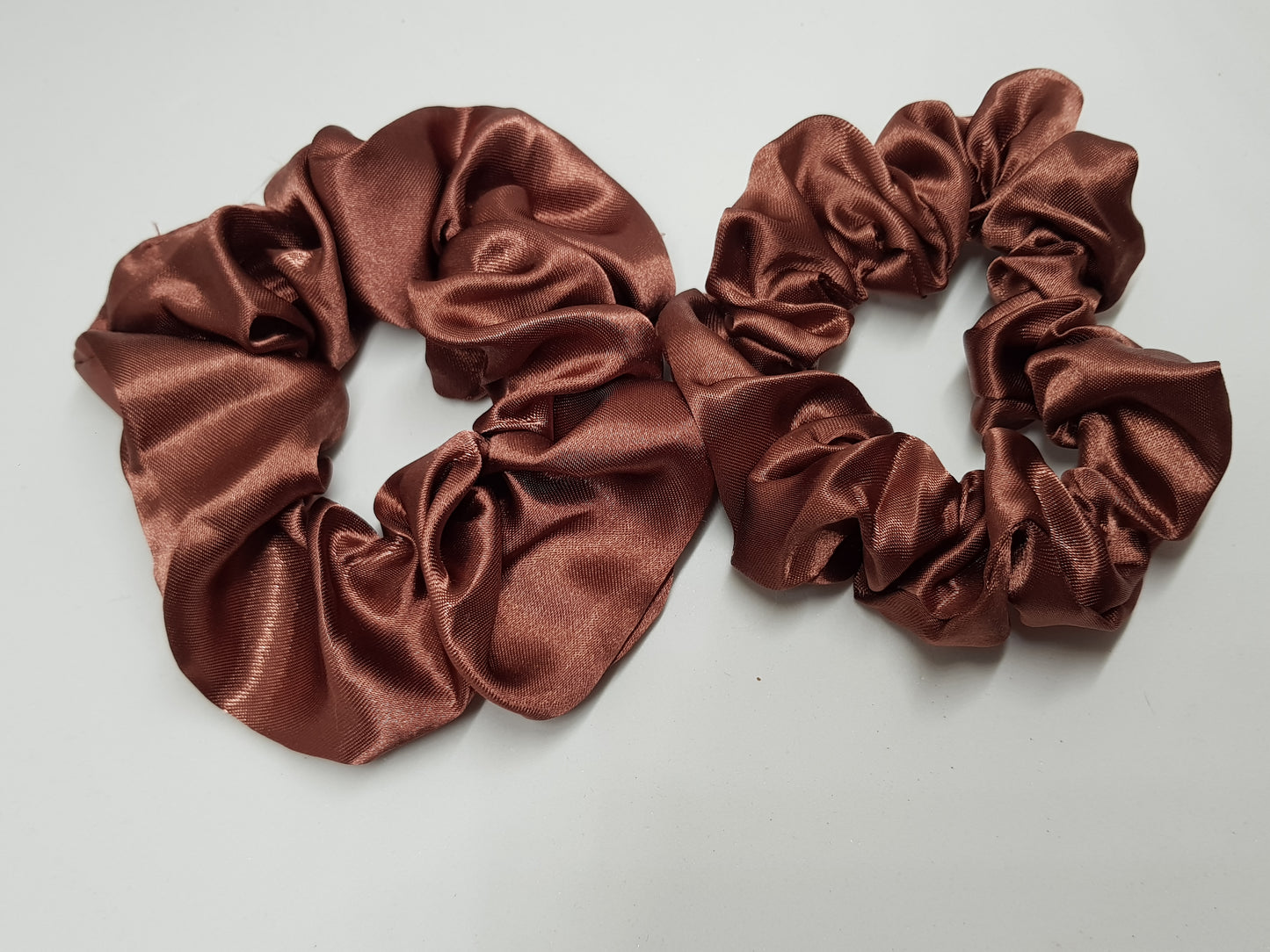 Chouchou satin marron glacé