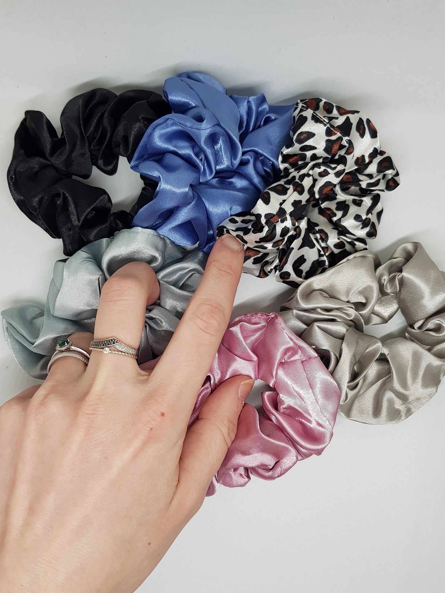 Chouchou satin bleu