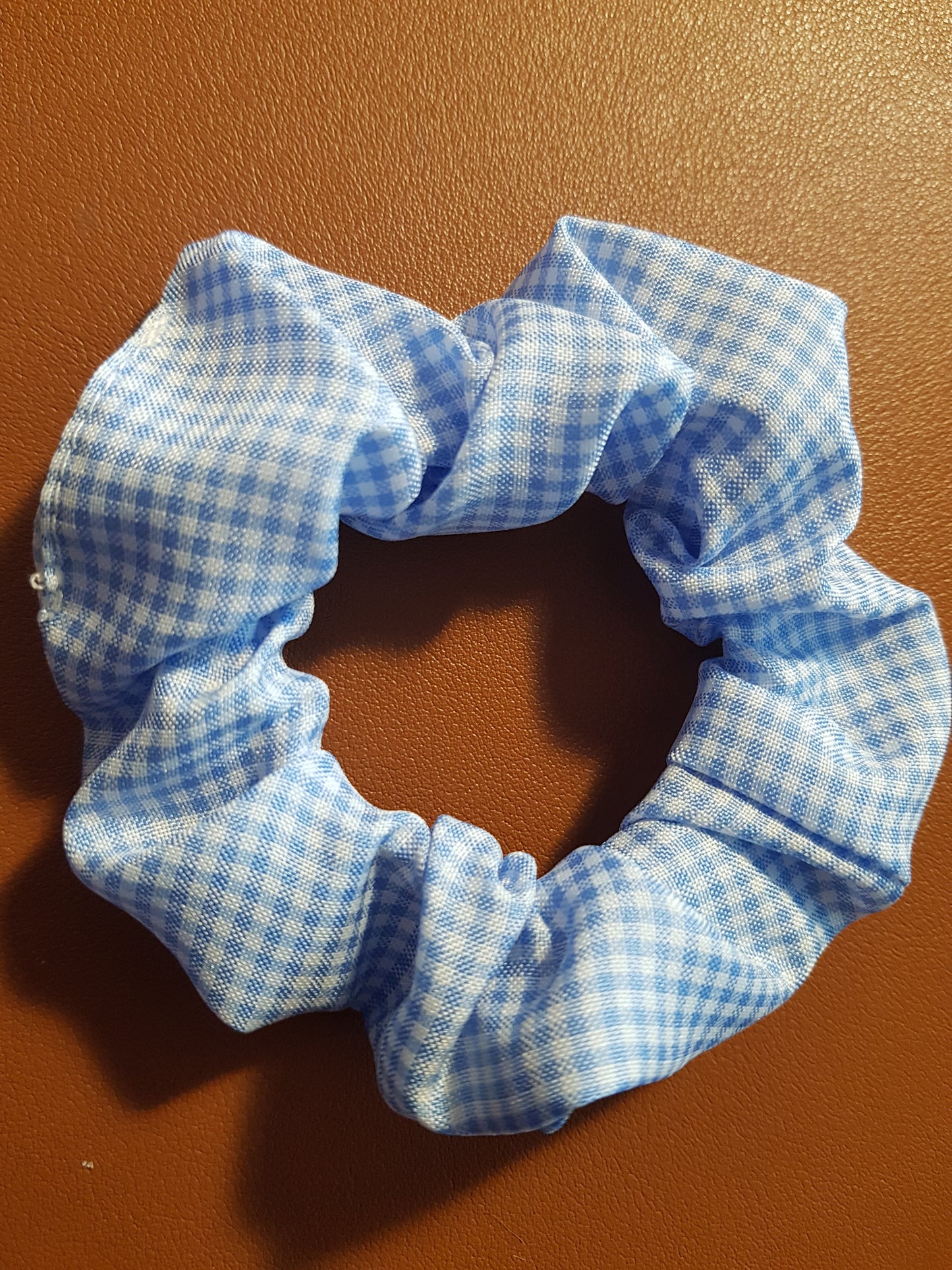 Chouchou vichy bleu ciel