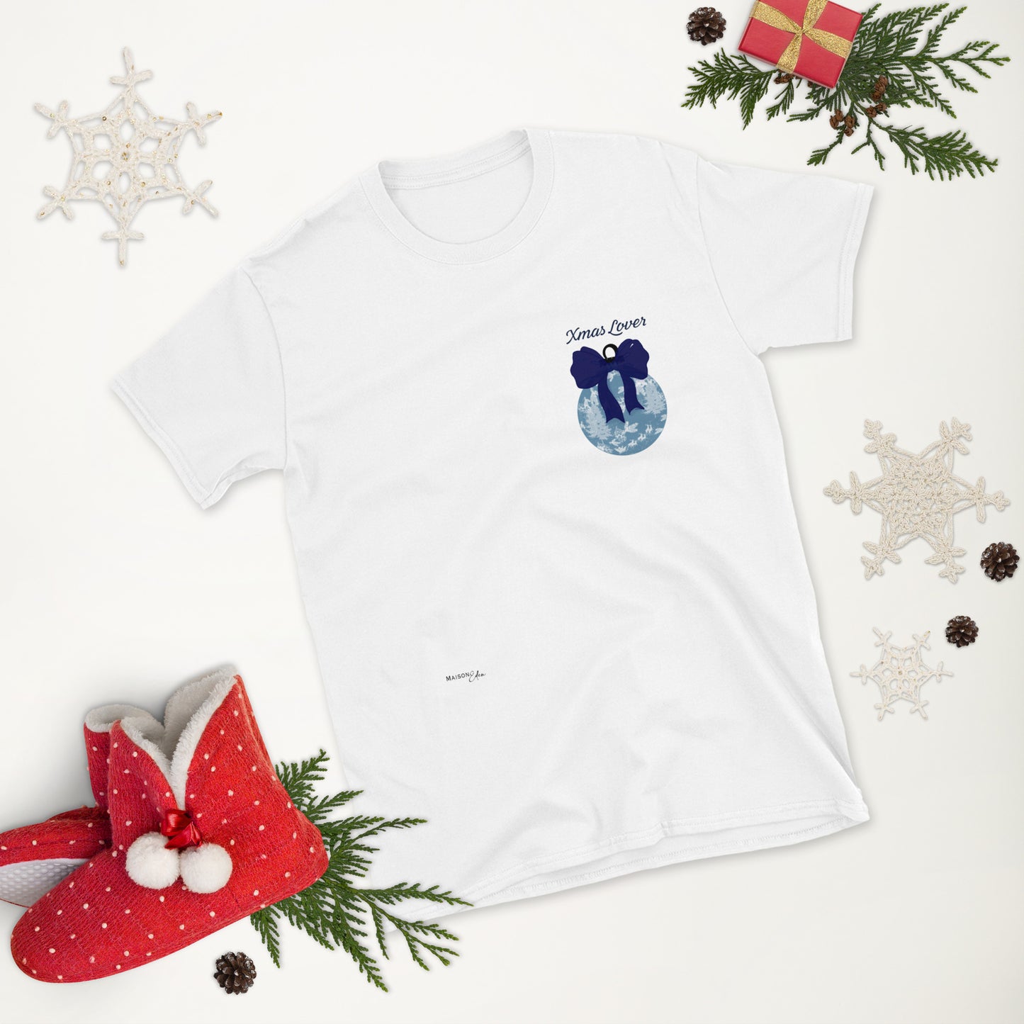 T-shirt Xmas lover bleu