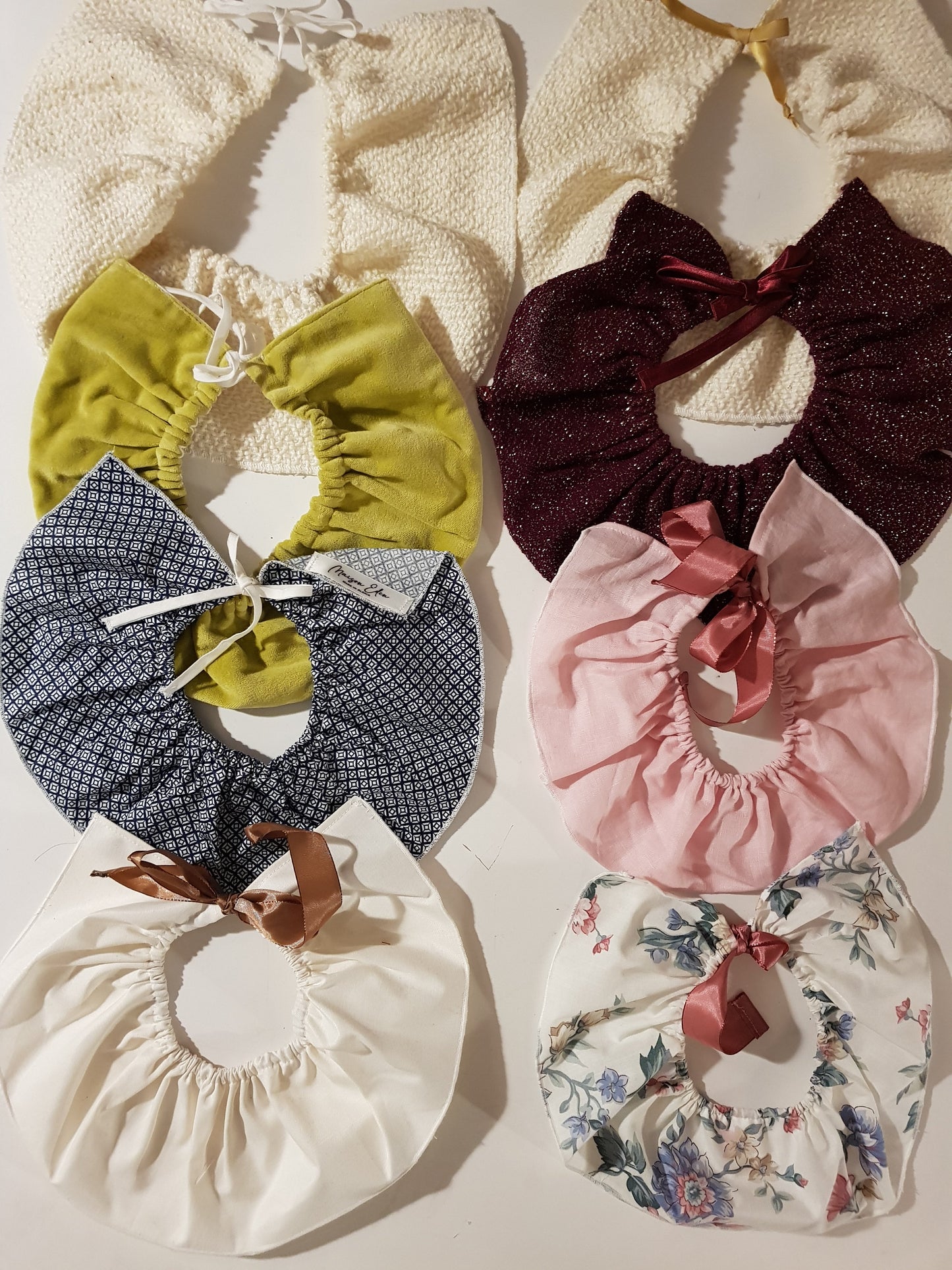 Col mixte amovible coton fleuris