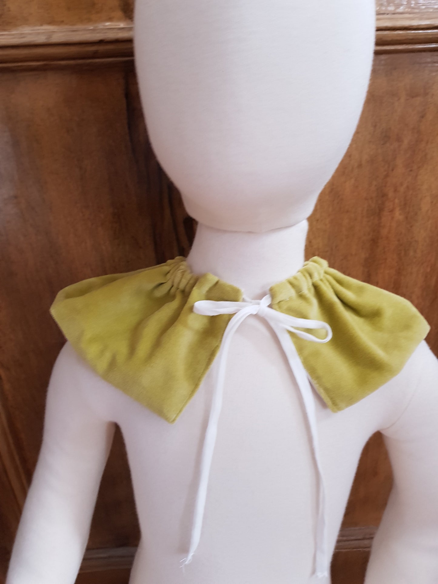 Col mixte amovible velours anis