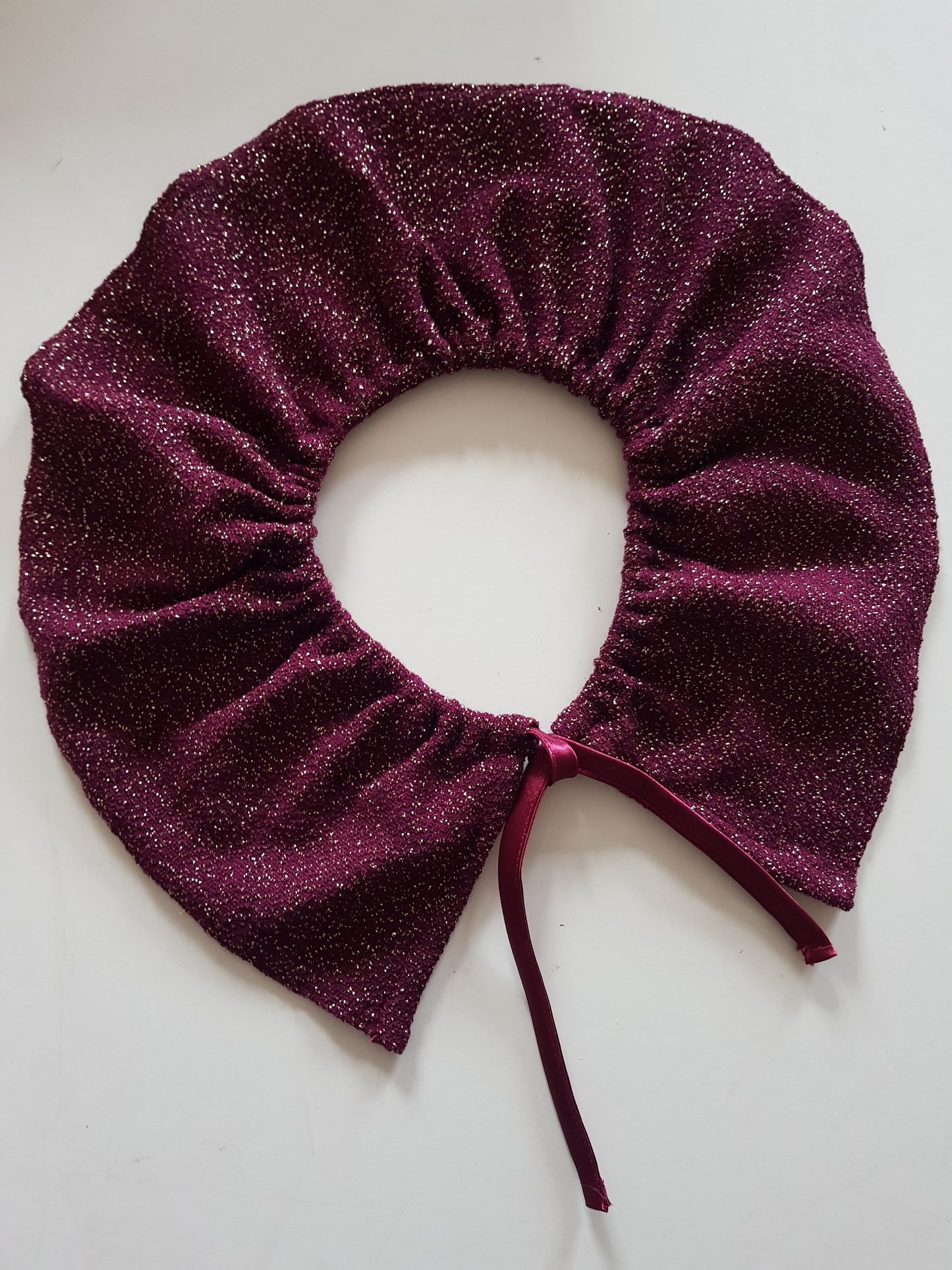 Col mixte amovible maille bordeaux