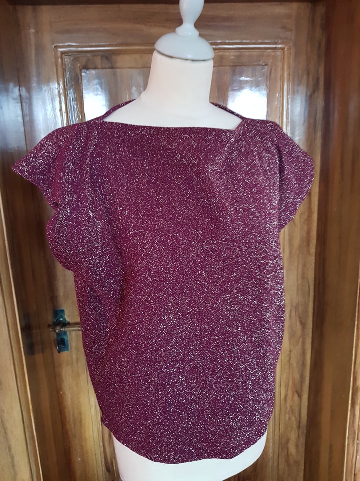 Top Héliconia maille bordeaux