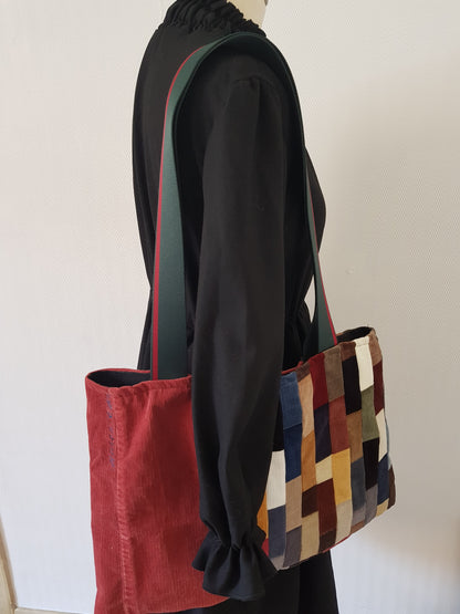 Sac patchwork en velours