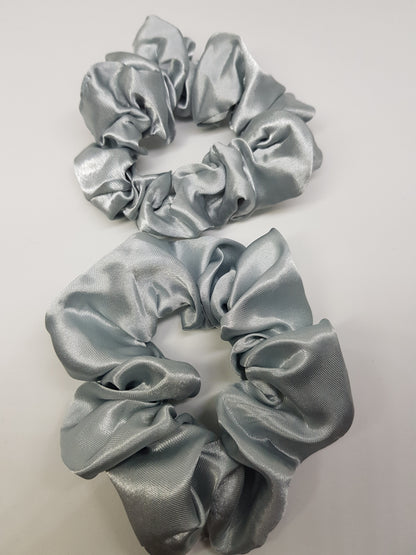 Chouchou satin gris perle