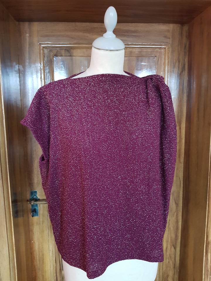 Top Héliconia maille bordeaux