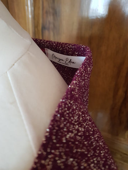 Top Héliconia maille bordeaux