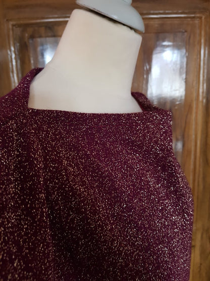 Top Héliconia maille bordeaux