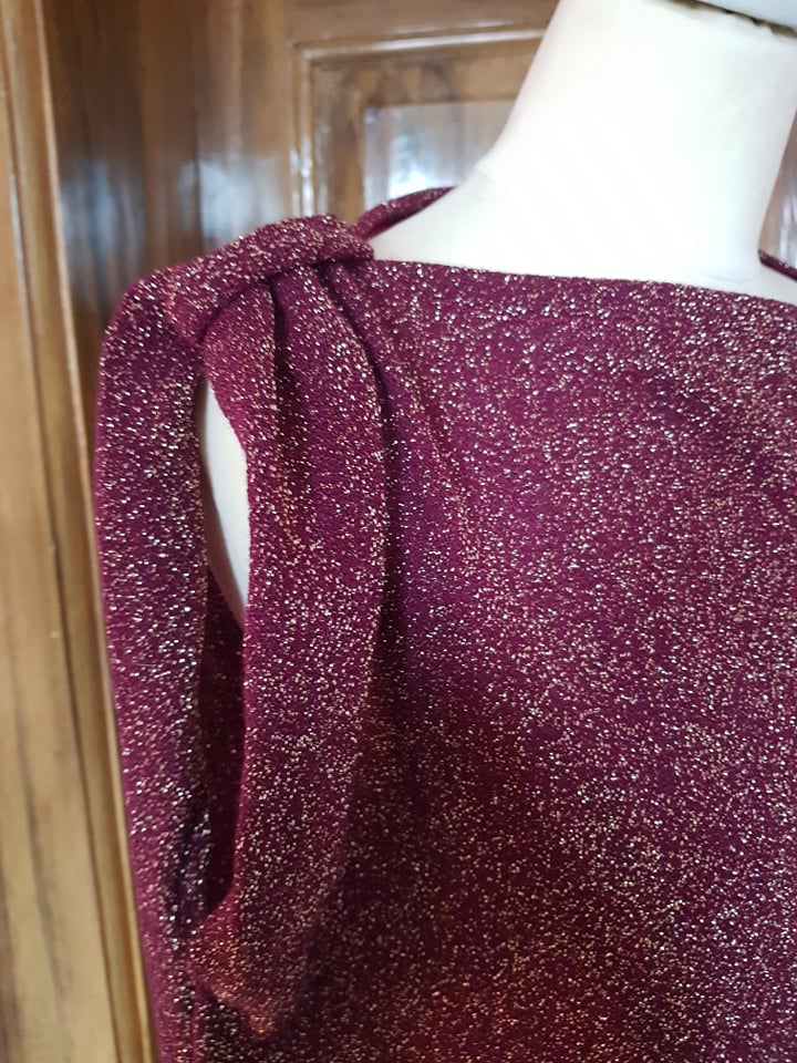 Top Héliconia maille bordeaux