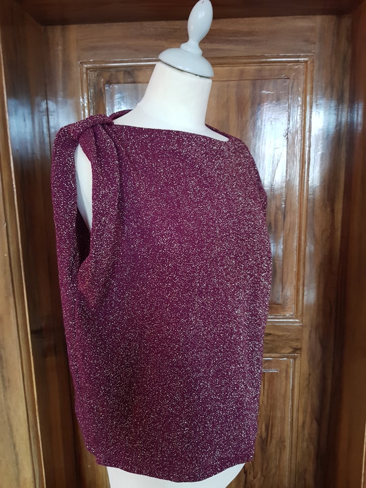 Top Héliconia maille bordeaux