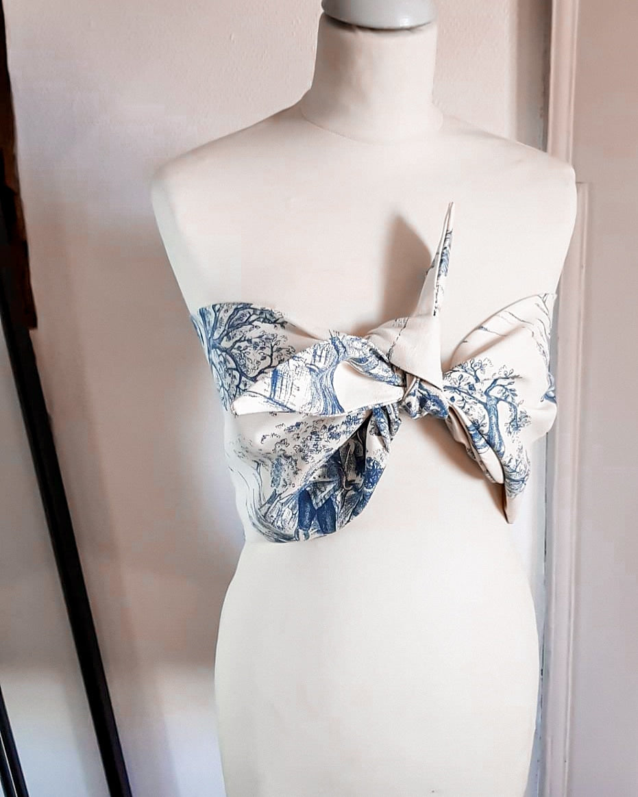 Bandeau Strelitzia toile de jouy